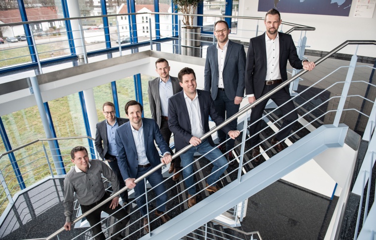 Proud of the 100-million-euro sales mark reached in fiscal 2021 (from left):...