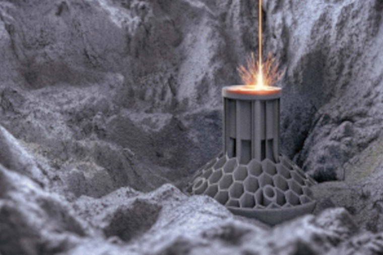 Illustration of 3D laser printing for the production of organic electronics...