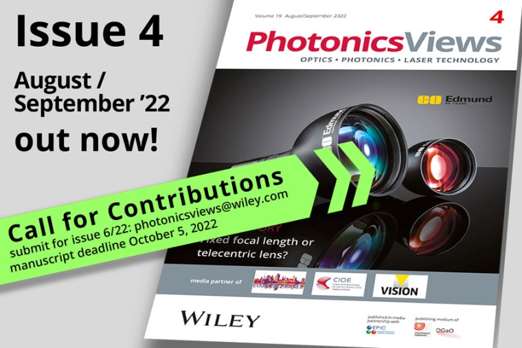 PhotonicsViews issue 4/2022 is out! (Source: Wiley)