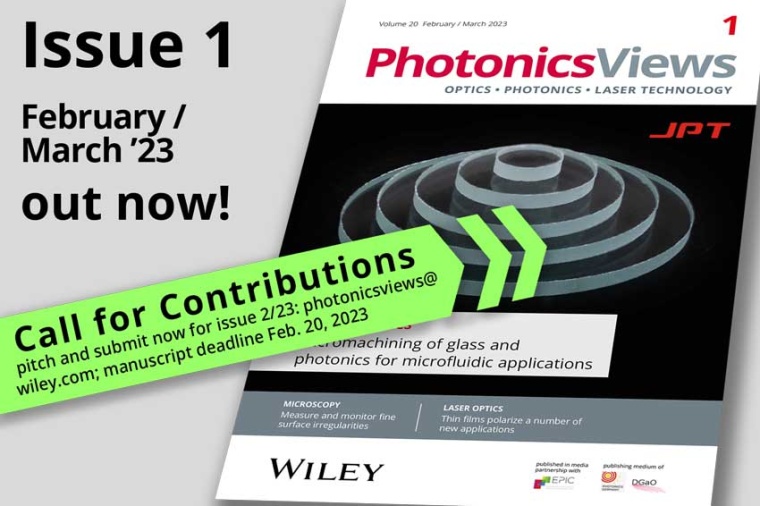 PhotonicsViews 20(1), February/March 2023 (Source: Wiley)