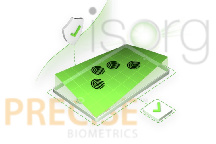 Full smartphone display allowing multiple fingers authentications for higher...