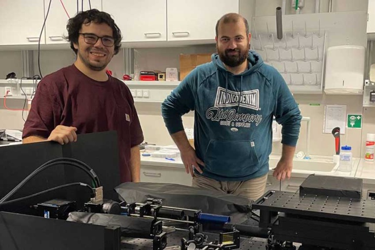 CZI grantees Dr Francesco Reina and Jacopo Abramo with a custom-built...