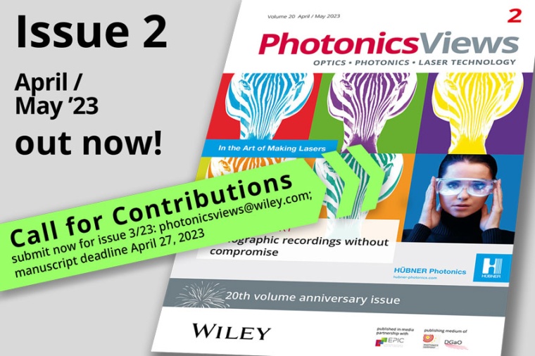 PhotonicsViews issue 2/2023 is out! (Source: Wiley)