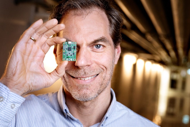 Prof Ulrik Lund Andersen shows the latest version of a quantum mechanical...