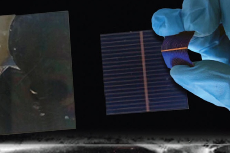 High-performance 20-μm-thin crystalline silicon solar cell design uses much...