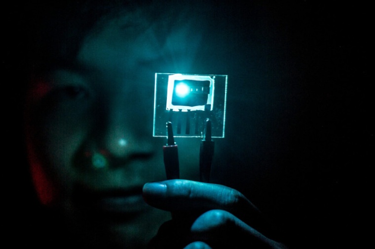 The new phosphorescent OLEDs, PHOLEDs, can maintain 90 % of the blue light...