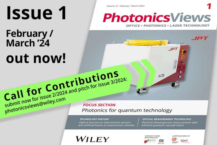 PhotonicsViews issue 1/24 (Source: Wiley)
