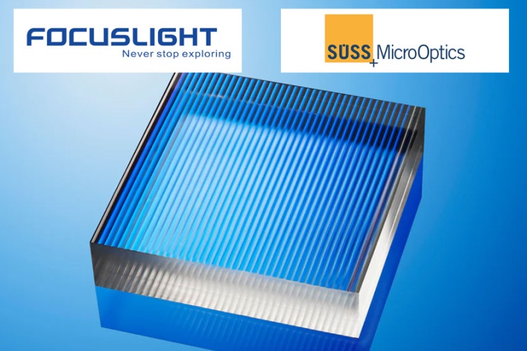 Logos of Focuslight Technologies Inc and Suss MicroOptics SA with a beam...