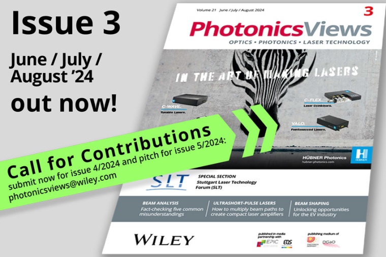 PhotonicsViews issue 3/2024 is out (Source: Wiley-VCH)