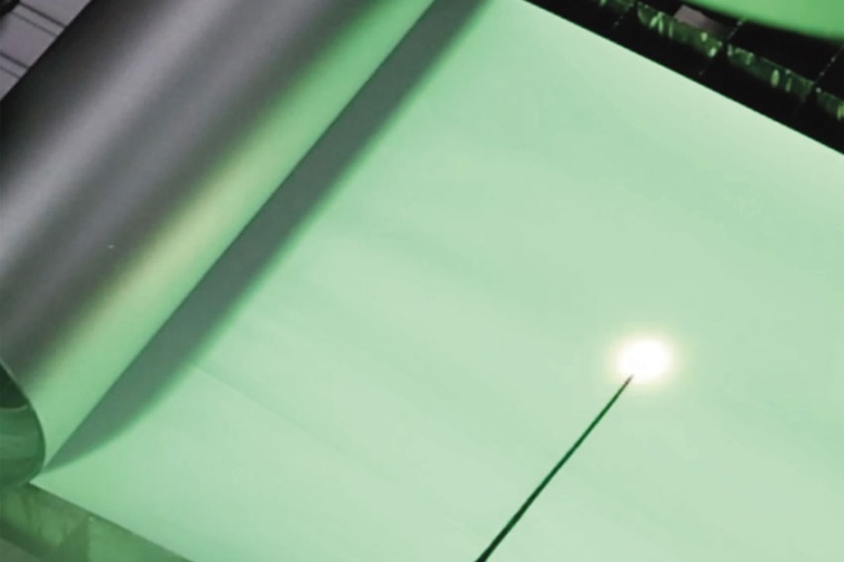 A CO₂ laser eliminates dust and toolwear when cutting a ceramic-coated...
