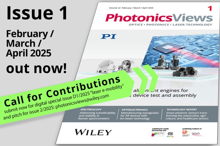 PhotonicsViews 1/2025 (Source: Wiley)