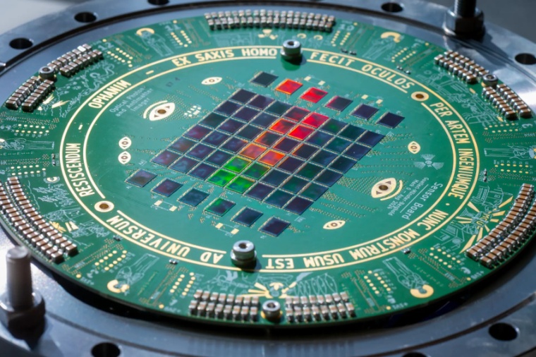 The optical antimatter imager with the 60 photo sensors taken from mobile...