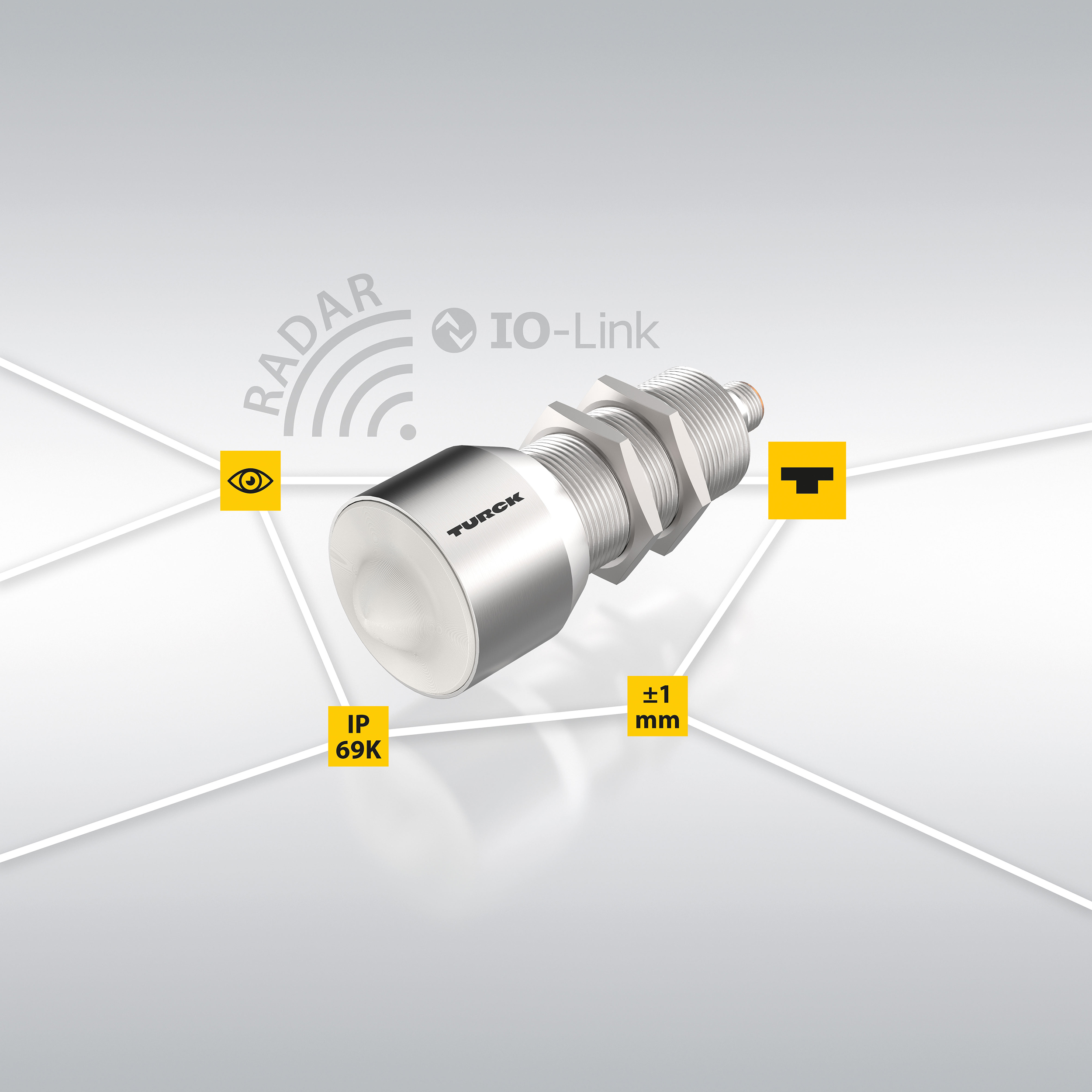 : Mit 100 g Schockbeständigkeit und Edelstahlgehäuse eignet sich Turcks Distanzradarsensor auch für raue Outdoor-Applikationen (Bild: Turck)